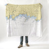 Branford CT Nautical Chart Blanket