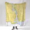 Old Saybrook, CT Nautical Chart Blanket