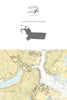 Boston, MA Inner Harbor Chart Notecard, Pack of 24 Notecards