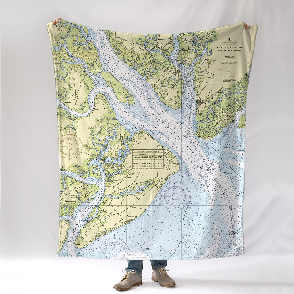 Port Royal Sound Chart (Hilton Head) Blanket