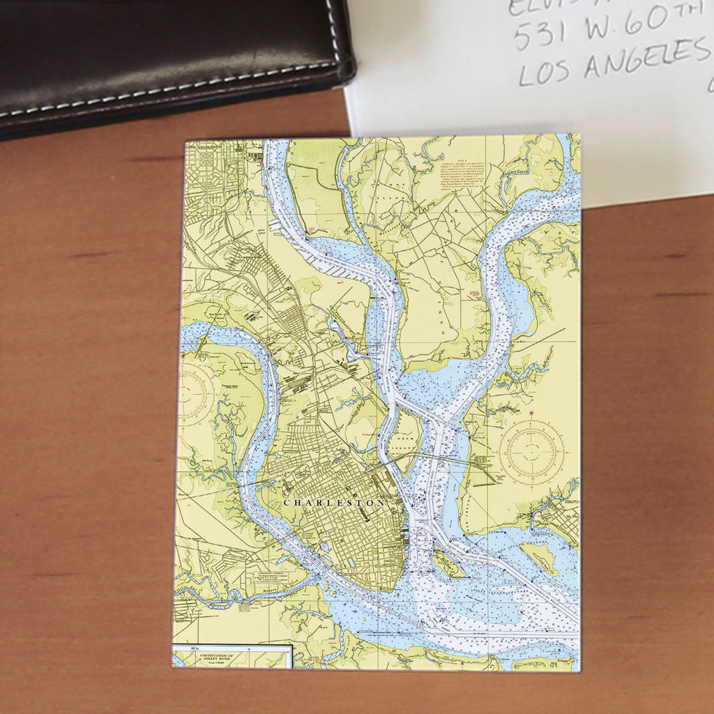 Charleston, South Carolina, Nautical Chart Notecard, Pack of 24 Notecards