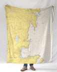 Camden, Rockport ME Nautical Chart Blanket