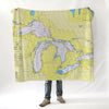 Great Lakes All Over Map Blanket