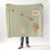 Hawaiian Islands Vintage Map Blanket