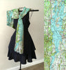 Topographical Lake Champlain map scarf draped on mannequin