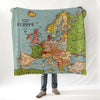 Europe Vintage Map Blanket