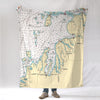Grand Traverse Bay, MI Nautical Chart Blanket