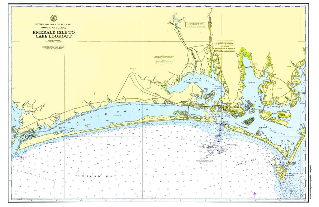 Bogue Banks, North Carolina Chart Placemat