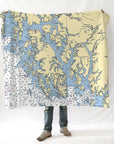 Ketchikan with Prince of Wales Island, AK Nautical Chart Blanket