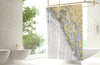 Baranof Island , AK Nautical Chart Shower Curtain