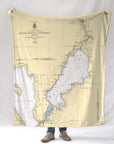 Mullet Lake MI Nautical Chart Blanket