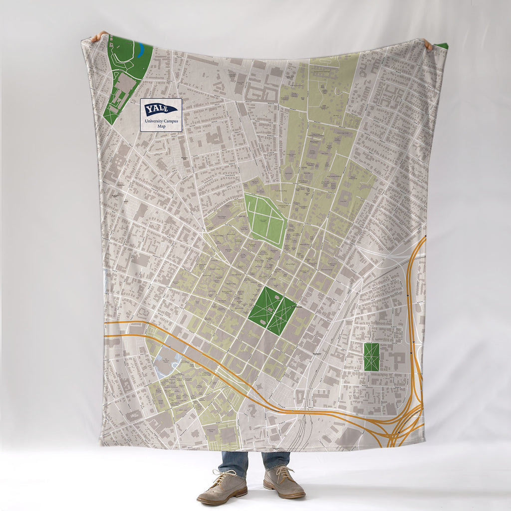 Yale University Campus Map Blanket