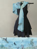 Marine life themed sea creatures scarf draped detail