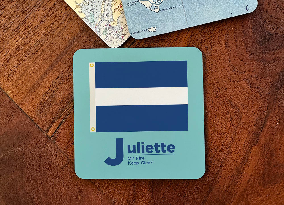 Nautical Flag Coaster - ‘J’ Juliette