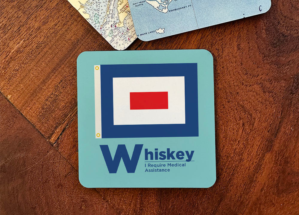Nautical Flag Coaster - ‘W’ Whiskey