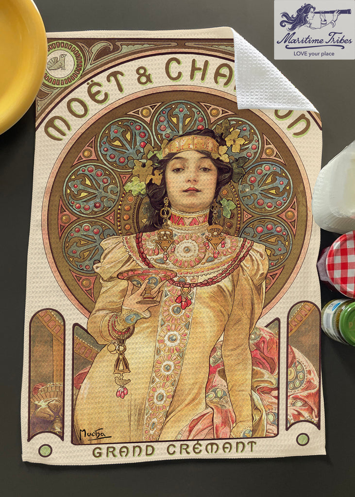Mucha Moët & Chandon tea towel