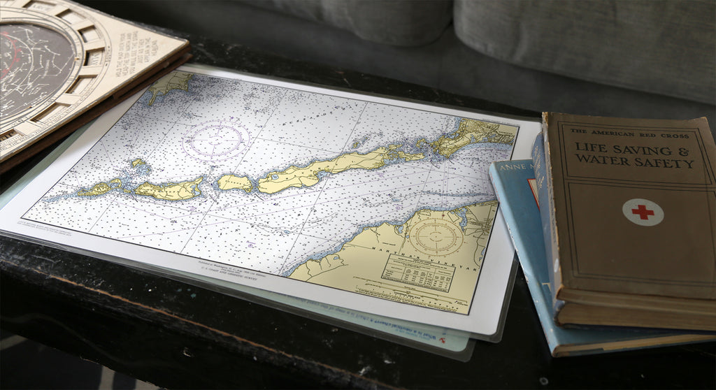 Cuttyhunk, Elizabethian Islands Vintage Chart Placemat