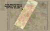 Map of Edinburgh with text indicating a crop area for a scarf design.
