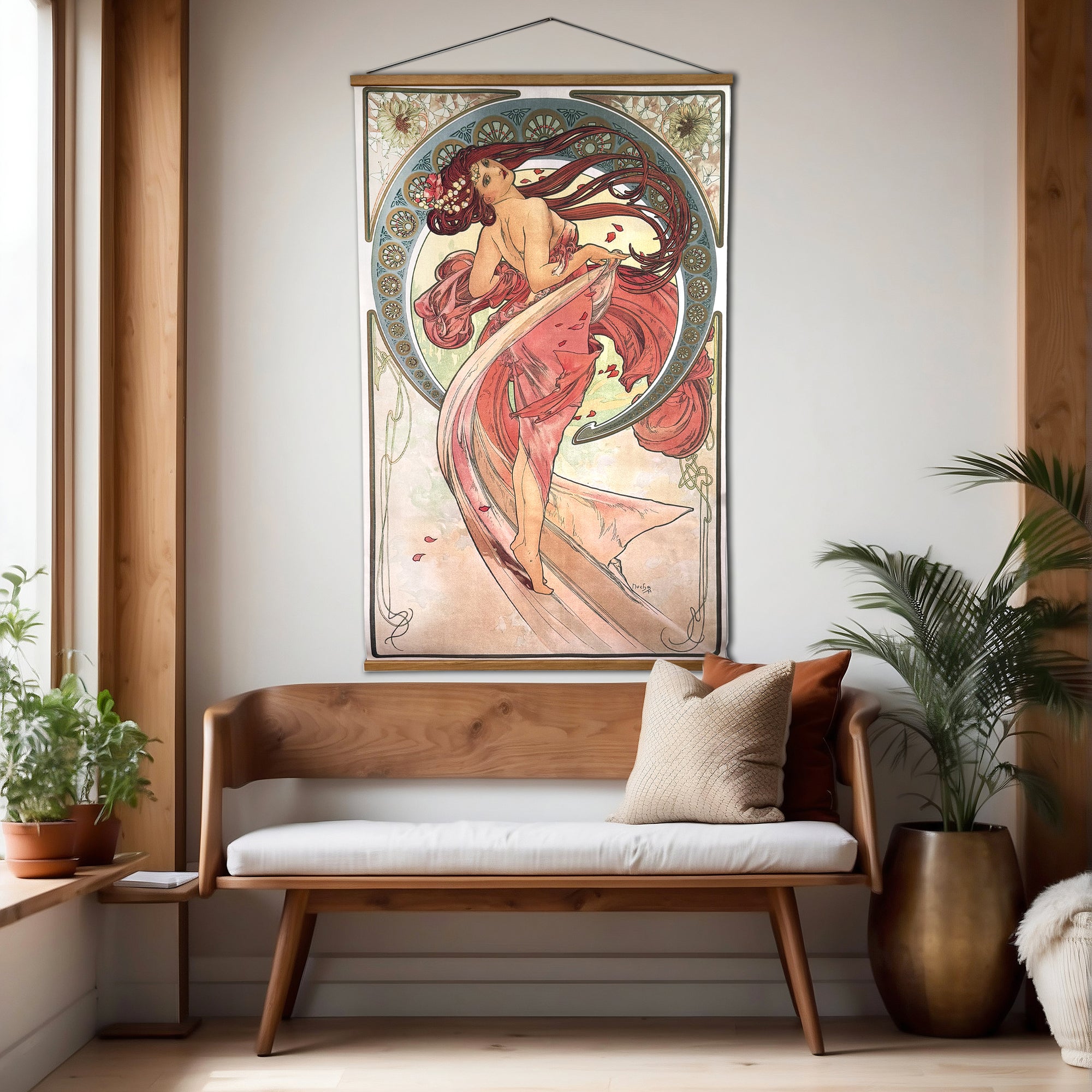 Alphonse Mucha&#39;s &#39;Dance&#39; Canvas Wall Scroll