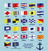 "B" Nautical Flag in Glass-Free Shadow Box Frame