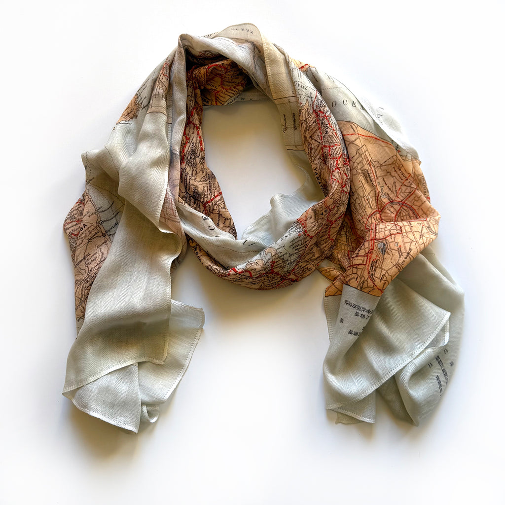 Vintage Map of Japan, c. 1905 Scarf