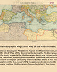 Map of the Mediterranean from National Geographic Magazine, 1912