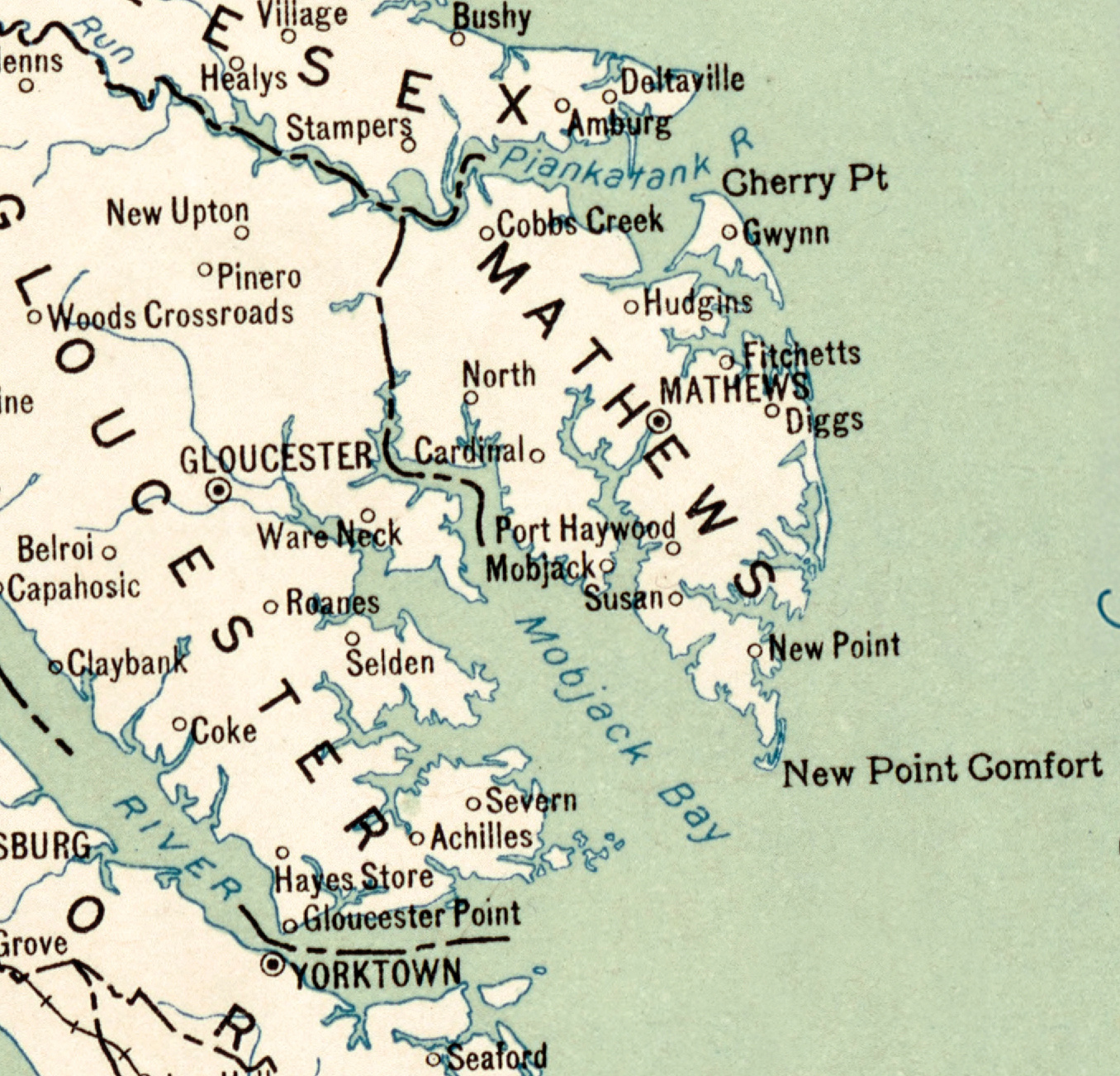 Mathews< VA vintage map