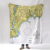 Milford/Stratford/Devon CT Nautical Chart Blanket
