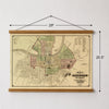 Nashville, TN Vintage Map (c. 1870) Canvas Wall Scroll