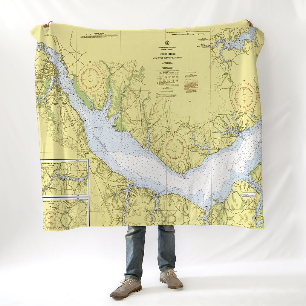 New Bern & Neuse River Chart Blanket