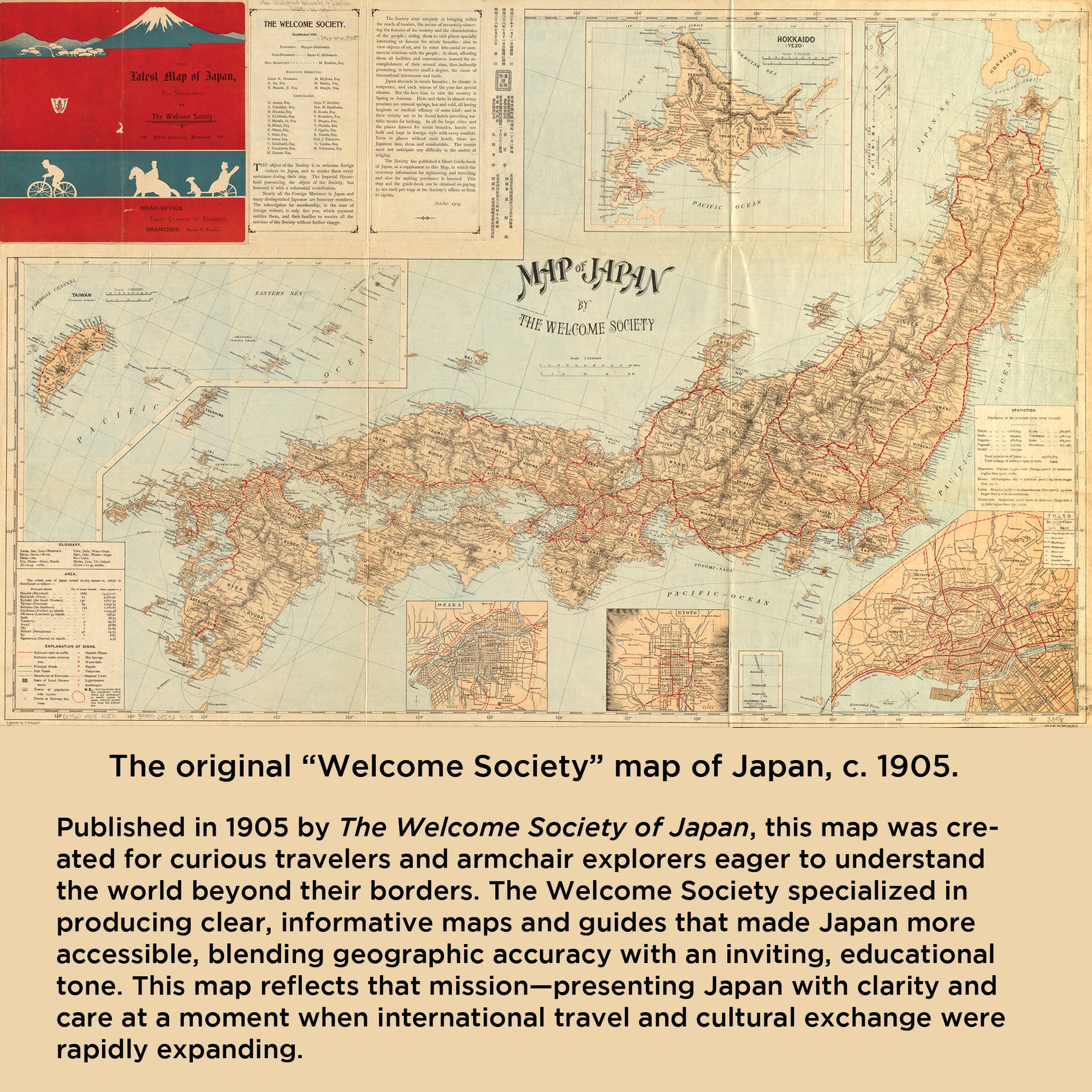 Vintage Map of Japan, c. 1905 Scarf