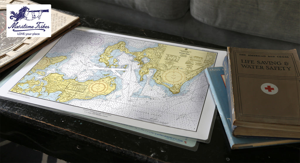 Woods Hole, MA Vintage Chart Placemat