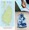 St Lucia, Caribbean, Nautical Chart Quick-Dry Towel