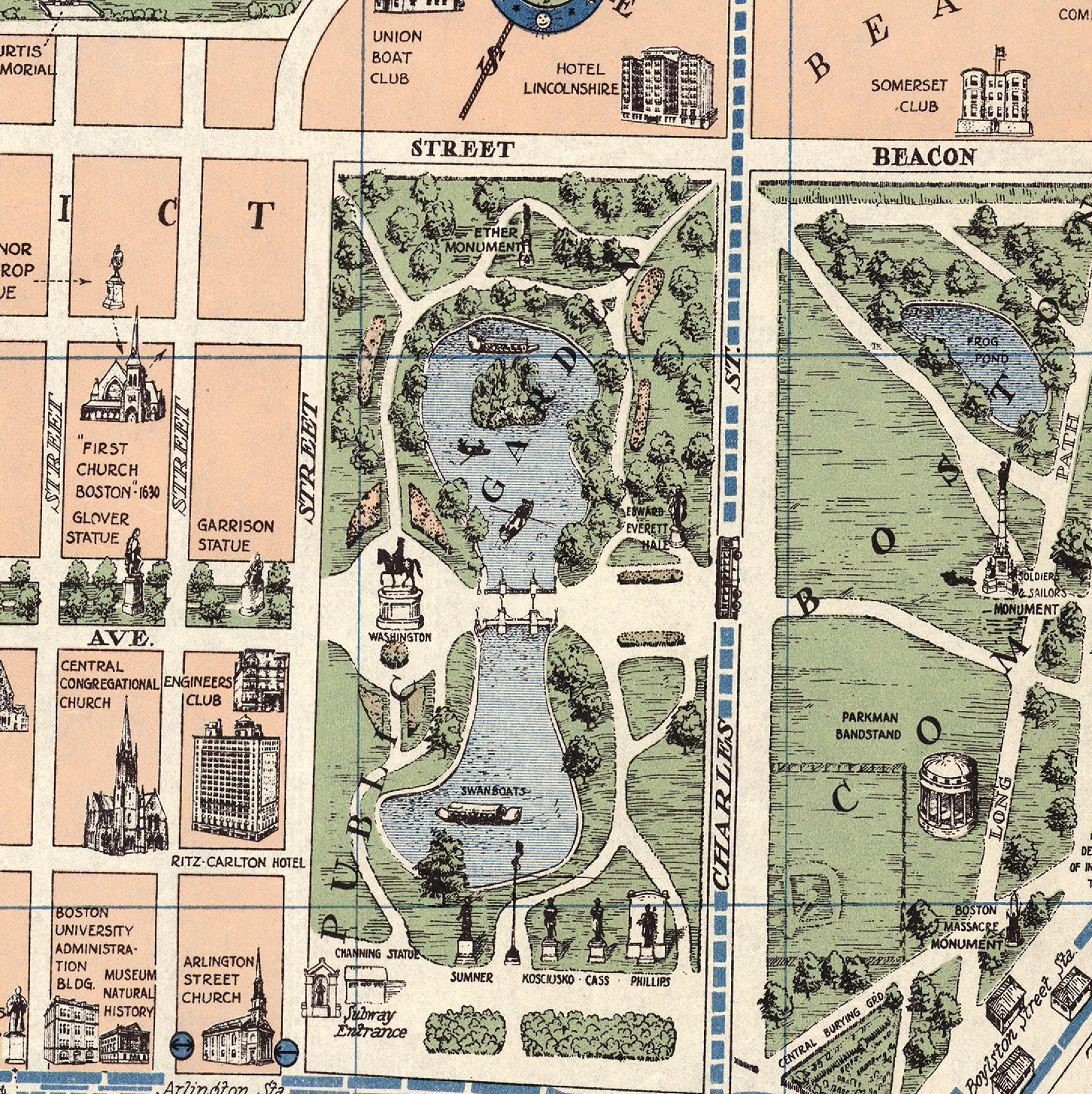 Boston public garden close up