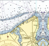 Coastal chart throw showcasing waterways, shorelines, and classic maritime styling