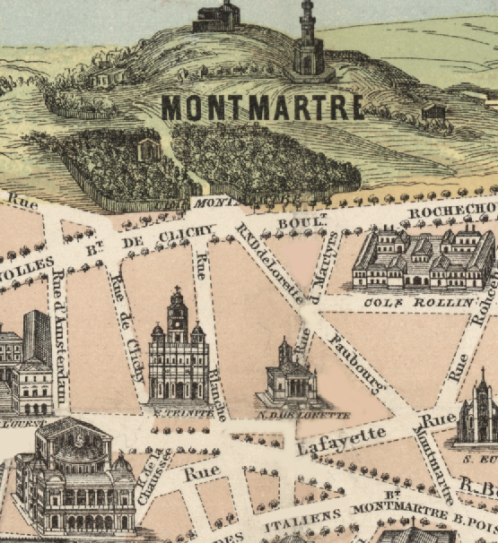 Vintage-inspired Paris city map throw designed with an old-world cartographic look