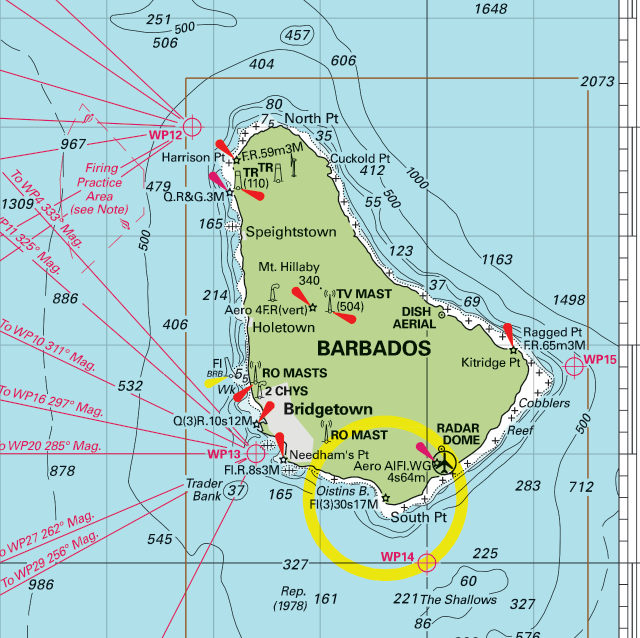 Martinique to Grenada Chart Blanket (St. Lucia, Barbados, Saint Vincent &amp; the Grenadines)
