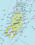 Martinique, St Lucia, St. Vincent & the Grenadies to Grenada Chart Scarf