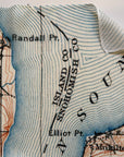 Topographic map detail with labeled locations and topography