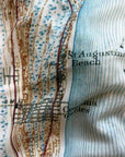 Close-up of a map with 'St Augustine Beach' and 'Coral Gables' text.