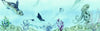 Marine life themed sea creatures scarf draped detail