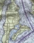 Seattle puget sound nautical chart scarf close up print