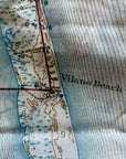 Close-up of a vintage map with 'Vilano Beach' labeled on it.