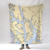 Admiralty Island / Juneau Nautical Chart Blanket - Maritime Tribes USABlanket