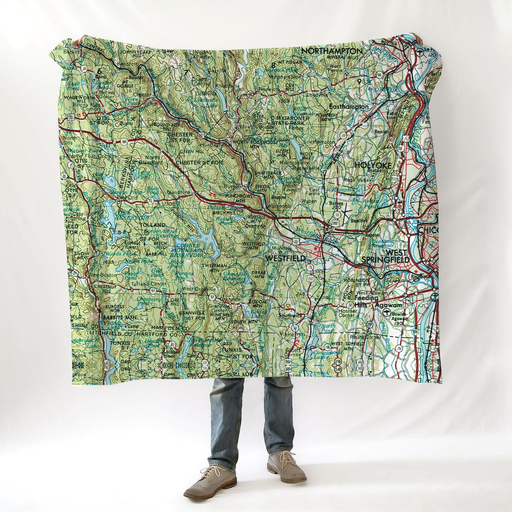 Agawam MA topo map Blanket - Maritime Tribes USABlanket