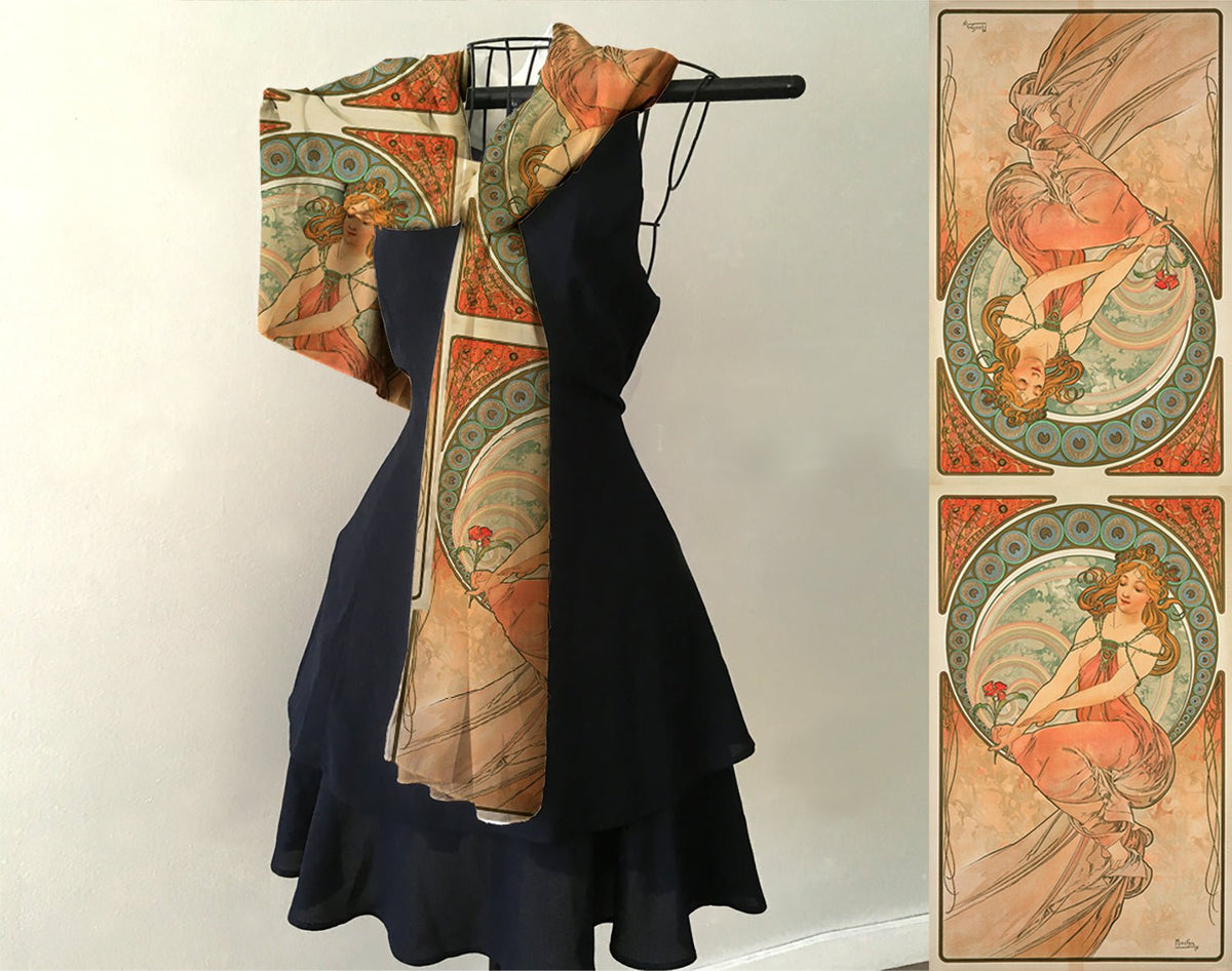 Alphonse Mucha Scarf - The Arts: "Painting" - Maritime Tribes USA