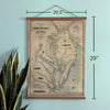 Antique Chesapeake Bay Civil War Era Map Canvas Wall Scroll - Maritime Tribes USAScroll
