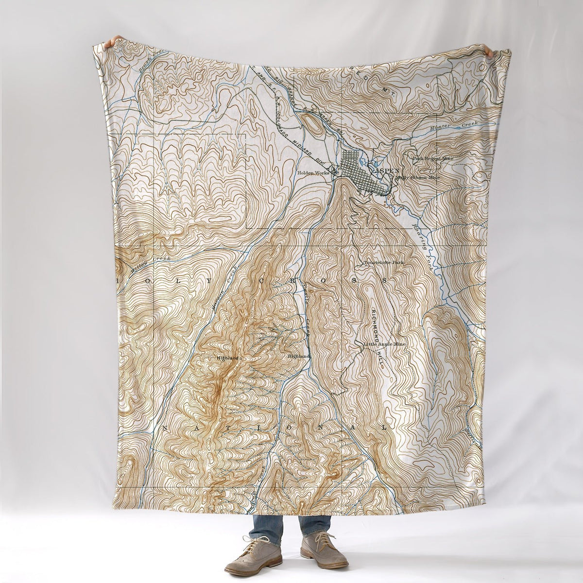 Aspen Colorado Vintage Topographical Map Blanket - Maritime Tribes USABlanket