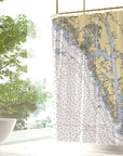 Baranof Island , AK Nautical Chart Shower Curtain - Maritime Tribes USAShower Curtain