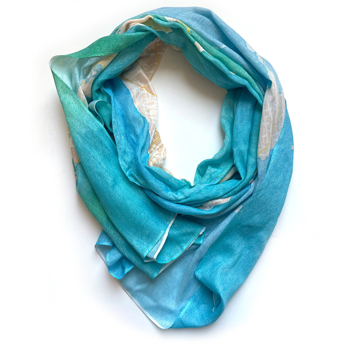 Bermuda Watercolor Map Scarf - Maritime Tribes USAScarf